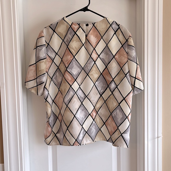 Vintage Michelle fíchele geometric print blouse - Picture 2 of 6